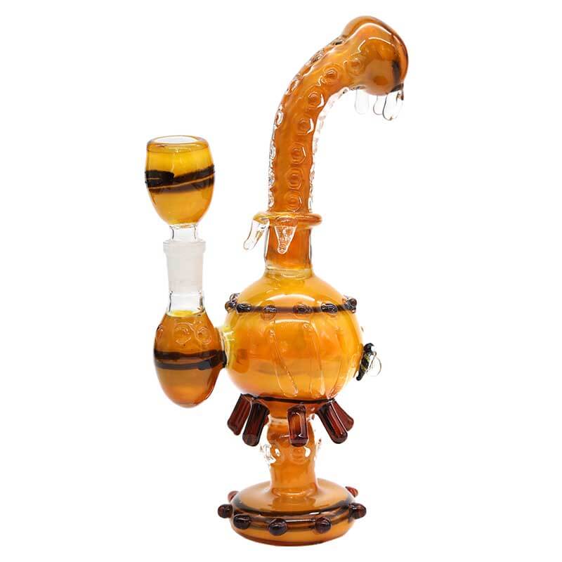 Honeybee Hive With Horns And Bent Neck Waterpipe (ABB-5) | 10 inch product image